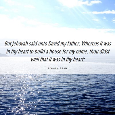 Picture 06 - 2 Chronicles 6:8 ASV - But Jehovah said unto David my father, Whereas it - Bible Verse Picture