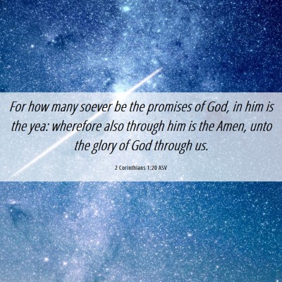 Picture 06 - 2 Corinthians 1:20 ASV - For how many soever be the promises of God, in - Bible Verse Picture