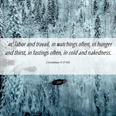 Picture 06 - 2 Corinthians 11:27 ASV - `in' labor and travail, in watchings often, in - Bible Verse Picture