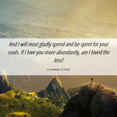 Picture 06 - 2 Corinthians 12:15 ASV - And I will most gladly spend and be spent for - Bible Verse Picture