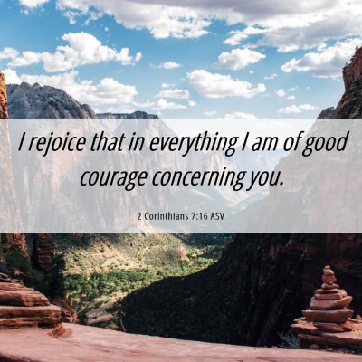 Picture 06 - 2 Corinthians 7:16 ASV - I rejoice that in everything I am of good courage - Bible Verse Picture