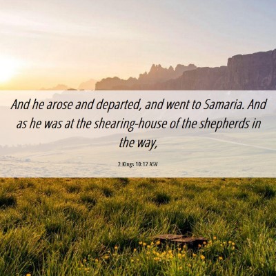 Picture 06 - 2 Kings 10:12 ASV - And he arose and departed, and went to Samaria. - Bible Verse Picture
