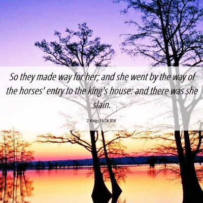 Picture 06 - 2 Kings 11:16 ASV - So they made way for her; and she went by the way - Bible Verse Picture