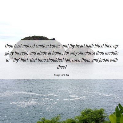 Picture 06 - 2 Kings 14:10 ASV - Thou hast indeed smitten Edom, and thy heart hath - Bible Verse Picture