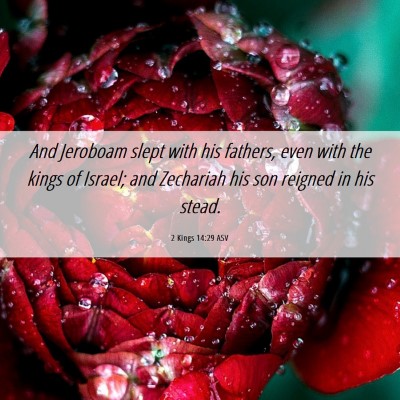 Picture 06 - 2 Kings 14:29 ASV - And Jeroboam slept with his fathers, even with - Bible Verse Picture