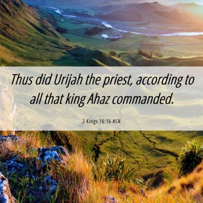 Picture 06 - 2 Kings 16:16 ASV - Thus did Urijah the priest, according to all that - Bible Verse Picture