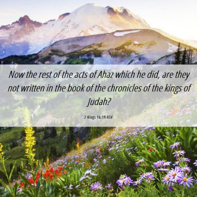 Picture 06 - 2 Kings 16:19 ASV - Now the rest of the acts of Ahaz which he did, - Bible Verse Picture