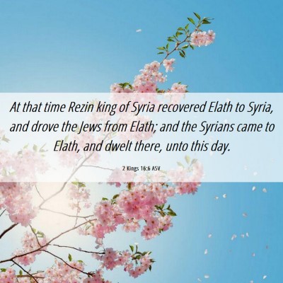 Picture 06 - 2 Kings 16:6 ASV - At that time Rezin king of Syria recovered Elath - Bible Verse Picture