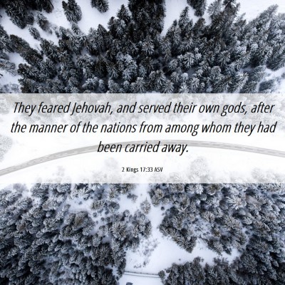 Picture 06 - 2 Kings 17:33 ASV - They feared Jehovah, and served their own gods, - Bible Verse Picture