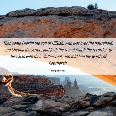 Picture 06 - 2 Kings 18:37 ASV - Then came Eliakim the son of Hilkiah, who was - Bible Verse Picture