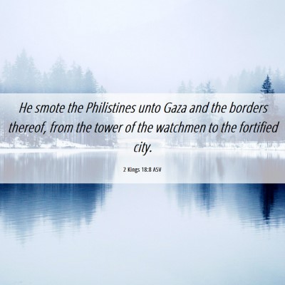 Picture 06 - 2 Kings 18:8 ASV - He smote the Philistines unto Gaza and the - Bible Verse Picture