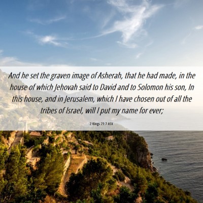 Picture 06 - 2 Kings 21:7 ASV - And he set the graven image of Asherah, that he - Bible Verse Picture