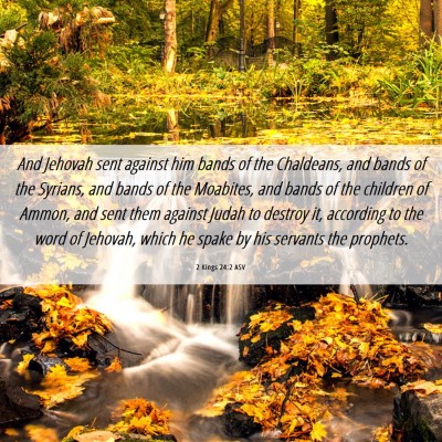 Picture 06 - 2 Kings 24:2 ASV - And Jehovah sent against him bands of the - Bible Verse Picture