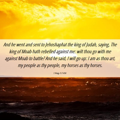 Picture 06 - 2 Kings 3:7 ASV - And he went and sent to Jehoshaphat the king of - Bible Verse Picture