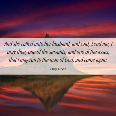 Picture 06 - 2 Kings 4:22 ASV - And she called unto her husband, and said, Send - Bible Verse Picture