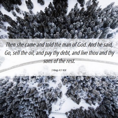 Picture 06 - 2 Kings 4:7 ASV - Then she came and told the man of God. And he - Bible Verse Picture