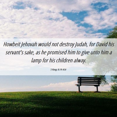 Picture 06 - 2 Kings 8:19 ASV - Howbeit Jehovah would not destroy Judah, for - Bible Verse Picture