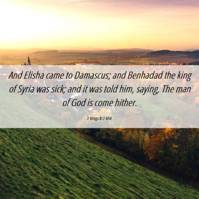 Picture 06 - 2 Kings 8:7 ASV - And Elisha came to Damascus; and Benhadad the - Bible Verse Picture