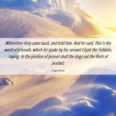 Picture 06 - 2 Kings 9:36 ASV - Wherefore they came back, and told him. And he - Bible Verse Picture