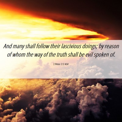 Picture 06 - 2 Peter 2:2 ASV - And many shall follow their lascivious doings; by - Bible Verse Picture