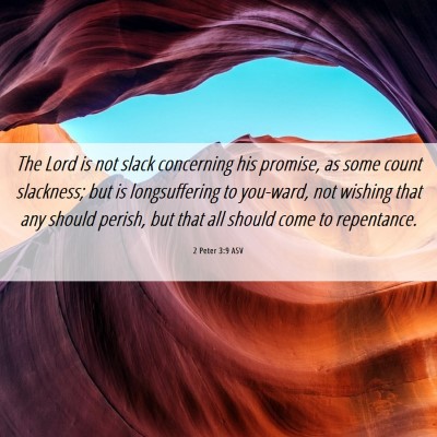 Picture 06 - 2 Peter 3:9 ASV - The Lord is not slack concerning his promise, as - Bible Verse Picture