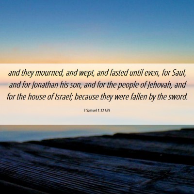 Picture 06 - 2 Samuel 1:12 ASV - and they mourned, and wept, and fasted until - Bible Verse Picture