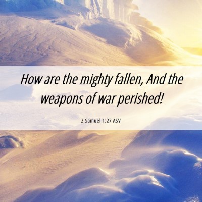 Picture 06 - 2 Samuel 1:27 ASV - How are the mighty fallen, And the weapons of war - Bible Verse Picture