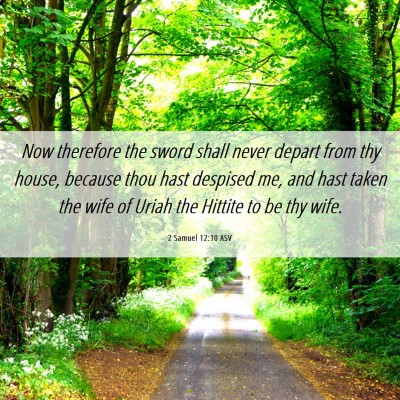 Picture 06 - 2 Samuel 12:10 ASV - Now therefore the sword shall never depart from - Bible Verse Picture