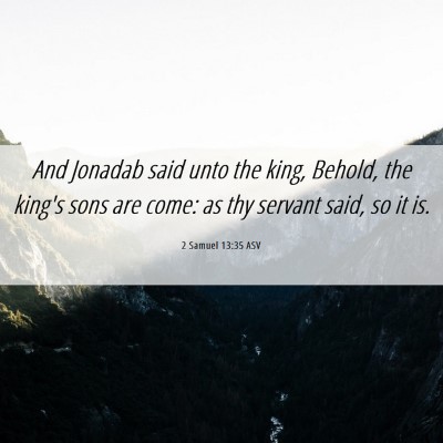 Picture 06 - 2 Samuel 13:35 ASV - And Jonadab said unto the king, Behold, the - Bible Verse Picture
