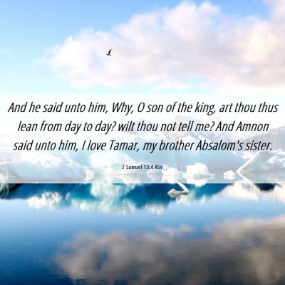 Picture 06 - 2 Samuel 13:4 ASV - And he said unto him, Why, O son of the king, art - Bible Verse Picture