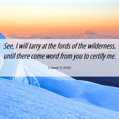 Picture 06 - 2 Samuel 15:28 ASV - See, I will tarry at the fords of the wilderness, - Bible Verse Picture