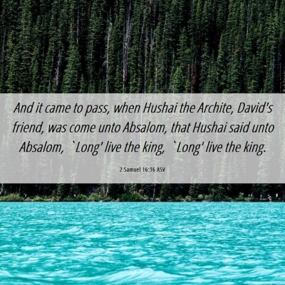 Picture 06 - 2 Samuel 16:16 ASV - And it came to pass, when Hushai the Archite, - Bible Verse Picture