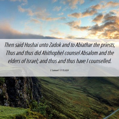 Picture 06 - 2 Samuel 17:15 ASV - Then said Hushai unto Zadok and to Abiathar the - Bible Verse Picture