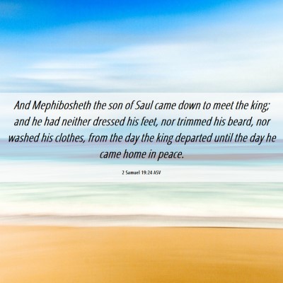 Picture 06 - 2 Samuel 19:24 ASV - And Mephibosheth the son of Saul came down to - Bible Verse Picture