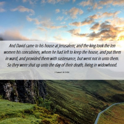 Picture 06 - 2 Samuel 20:3 ASV - And David came to his house at Jerusalem; and the - Bible Verse Picture