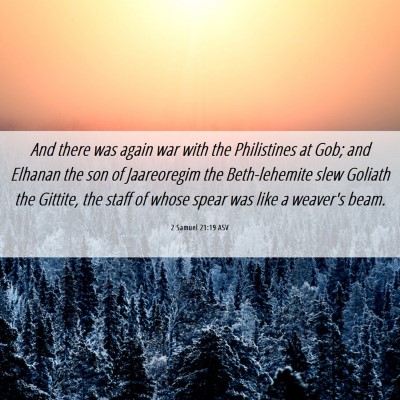 Picture 06 - 2 Samuel 21:19 ASV - And there was again war with the Philistines at - Bible Verse Picture