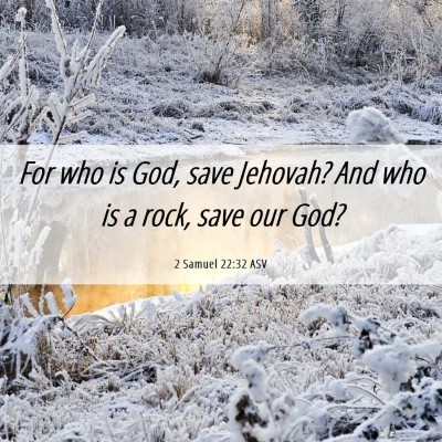 Picture 06 - 2 Samuel 22:32 ASV - For who is God, save Jehovah? And who is a rock, - Bible Verse Picture