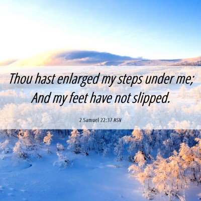 Picture 06 - 2 Samuel 22:37 ASV - Thou hast enlarged my steps under me; And my feet - Bible Verse Picture