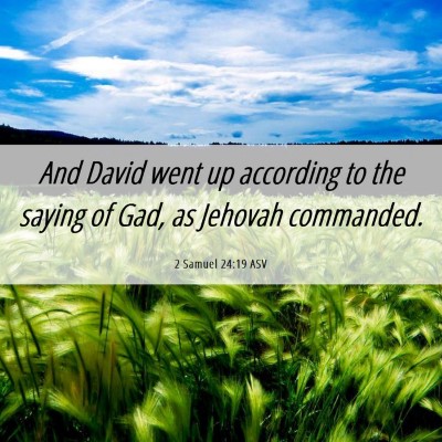 Picture 06 - 2 Samuel 24:19 ASV - And David went up according to the saying of Gad, - Bible Verse Picture
