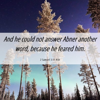 Picture 06 - 2 Samuel 3:11 ASV - And he could not answer Abner another word, - Bible Verse Picture