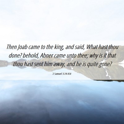 Picture 06 - 2 Samuel 3:24 ASV - Then Joab came to the king, and said, What hast - Bible Verse Picture
