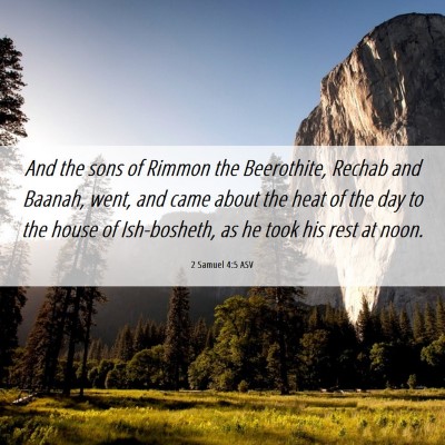 Picture 06 - 2 Samuel 4:5 ASV - And the sons of Rimmon the Beerothite, Rechab and - Bible Verse Picture