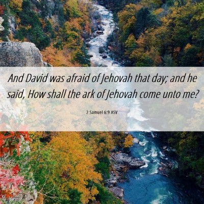 Picture 06 - 2 Samuel 6:9 ASV - And David was afraid of Jehovah that day; and he - Bible Verse Picture