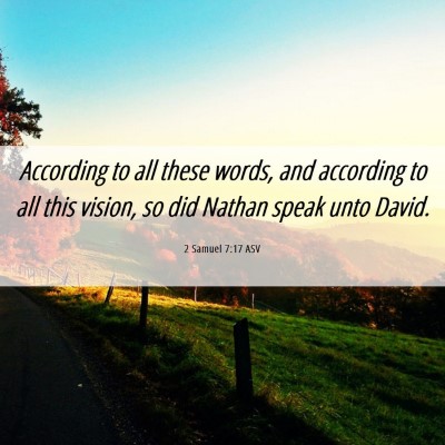 Picture 06 - 2 Samuel 7:17 ASV - According to all these words, and according to - Bible Verse Picture