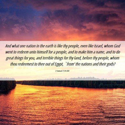 Picture 06 - 2 Samuel 7:23 ASV - And what one nation in the earth is like thy - Bible Verse Picture