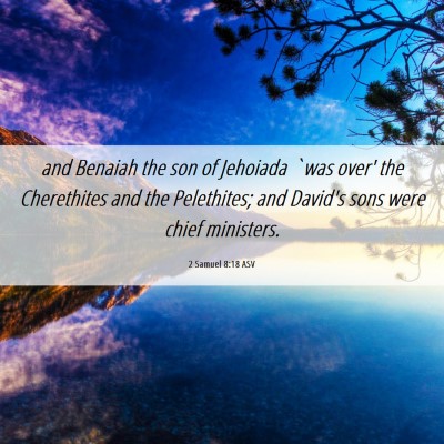 Picture 06 - 2 Samuel 8:18 ASV - and Benaiah the son of Jehoiada `was over' the - Bible Verse Picture