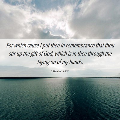 Picture 06 - 2 Timothy 1:6 ASV - For which cause I put thee in remembrance that - Bible Verse Picture