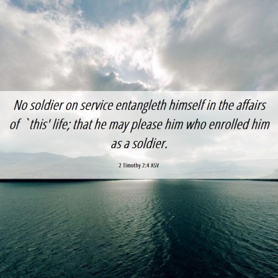 Picture 06 - 2 Timothy 2:4 ASV - No soldier on service entangleth himself in the - Bible Verse Picture