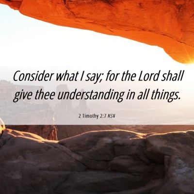 Picture 06 - 2 Timothy 2:7 ASV - Consider what I say; for the Lord shall give thee - Bible Verse Picture
