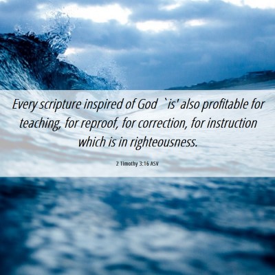 Picture 06 - 2 Timothy 3:16 ASV - Every scripture inspired of God `is' also - Bible Verse Picture